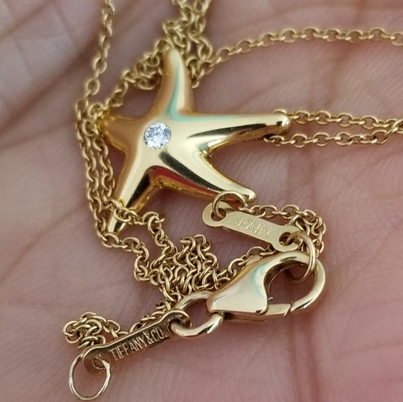 Tiffany's 18k yellow gold natural diamond necklace - Picture 6 of 8